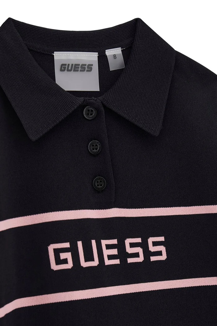 Dziewczynka Guess sweter z krótkim rękawem dziecięcy z wiskozą J6YR16.Z1089.9BY2 czarny