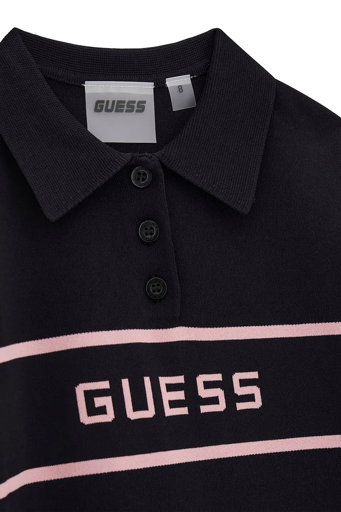 Dziewczynka Guess sweter z krótkim rękawem dziecięcy z wiskozą J6YR16.Z1089.9BY2 czarny