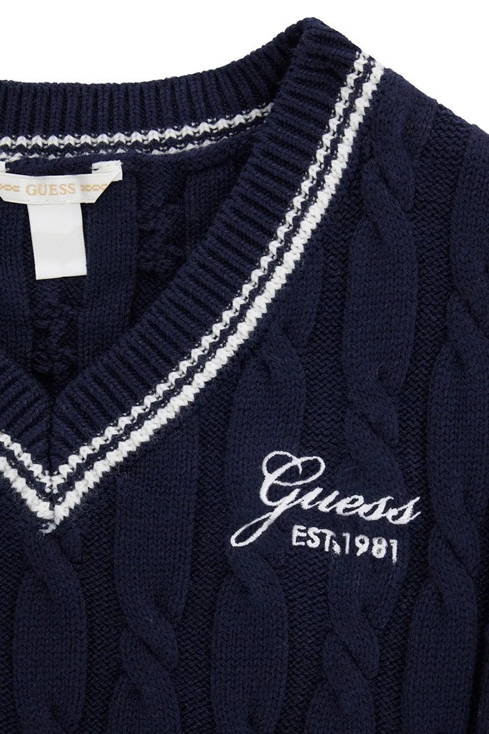 Guess kamizelka dziecięca z dodatkiem wełny granatowy J6YR05.Z0835.9BY2