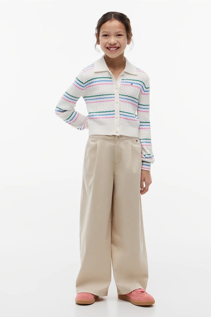 Tommy Hilfiger kardigan dziecięcy z bawełną biały KG0KG09429.9BY2