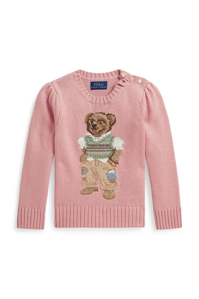 Polo Ralph Lauren pulover za djecu od pamuka 312B17822001 roza AW26