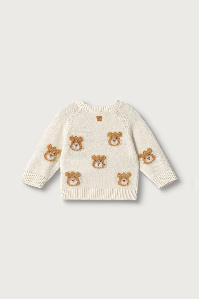 United Colors of Benetton Sweter niemowlęcy z bawełną 1PQ1B101N.W.Seasonal beżowy AW26