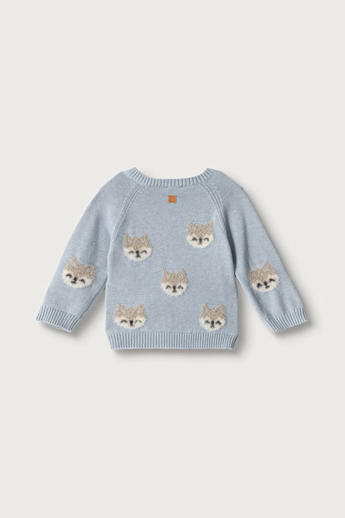 United Colors of Benetton Sweter niemowlęcy z bawełną 1PQ1B101N.W.Seasonal niebieski AW26