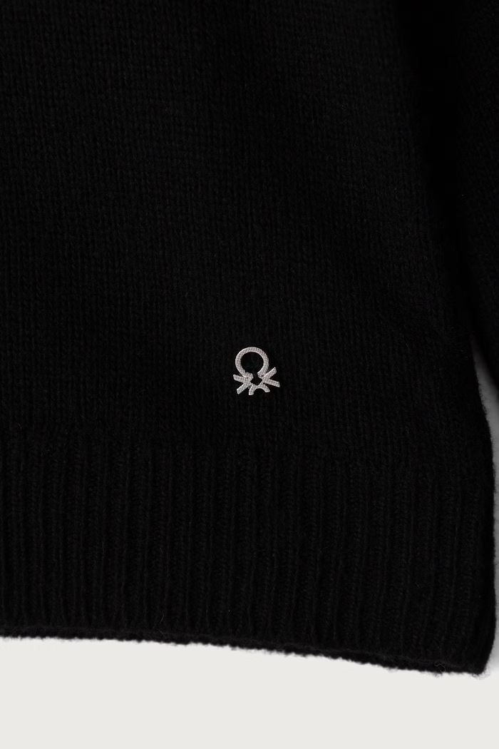 Chłopiec United Colors of Benetton Sweter dziecięcy z dodatkiem wełny 126WC108Q.G.Reproposal czarny
