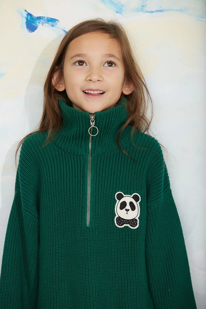 Mini Rodini Sweter dziecięcy bawełniany Panda 26720161