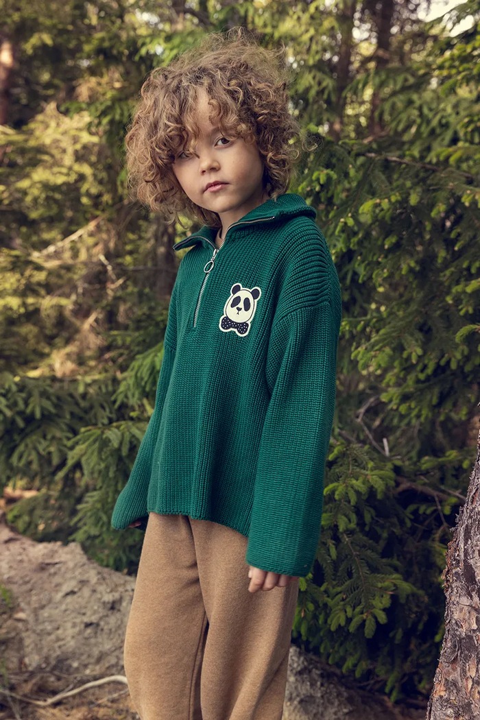Mini Rodini Sweter dziecięcy bawełniany Panda 26720161