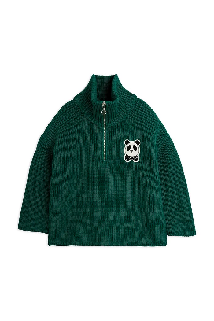Sweter dziecięcy bawełniany Panda Mini Rodini 26720161 zielony