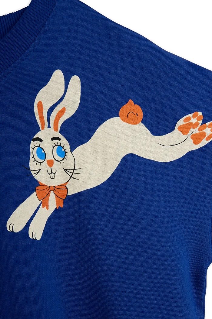 Chłopiec Mini Rodini Bluza dziecięca bawełniana Rabbits 26720101 niebieski