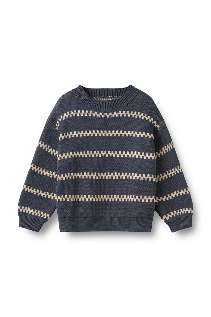Wheat Pulover pentru copii din bumbac 2538.560.GOTS bleumarin AW26