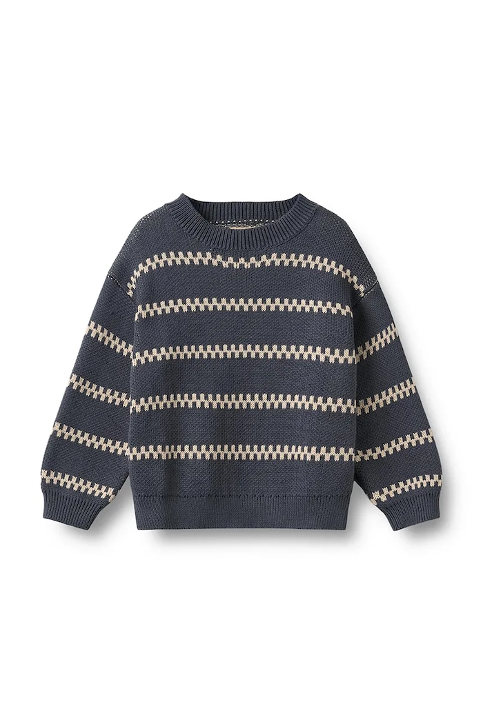 Wheat Pulover pentru copii din bumbac 2538.560.GOTS bleumarin AW26