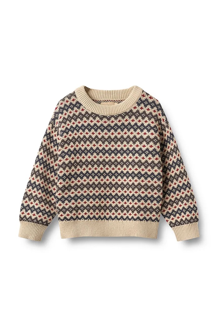 Wheat Sweter dziecięcy bawełniany beżowy 2531.560.GOTS