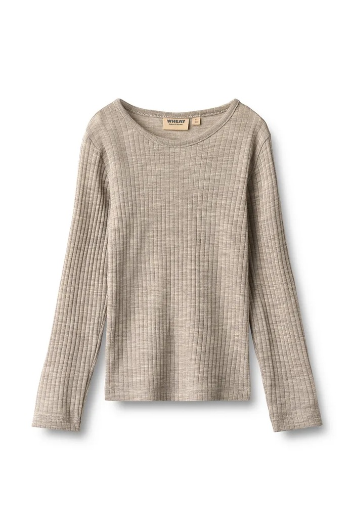 Wheat Longsleeve dziecięcy z wełną merino beżowy 2182.781.RWS
