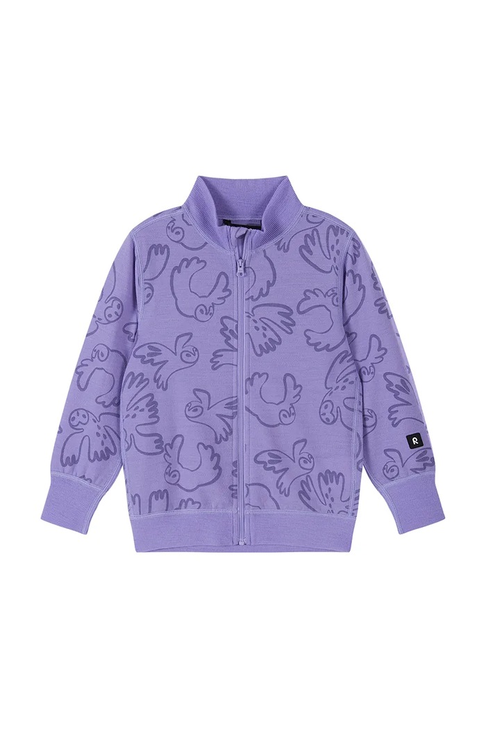 Reima Sweter rozpinany dziecięcy z wełną merino Mahin 5200038B.9BY2 fioletowy AW26