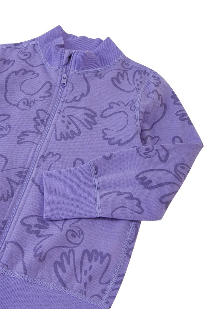 Sweter rozpinany dziecięcy z wełną merino Mahin Reima 5200038B.9BY2 fioletowy