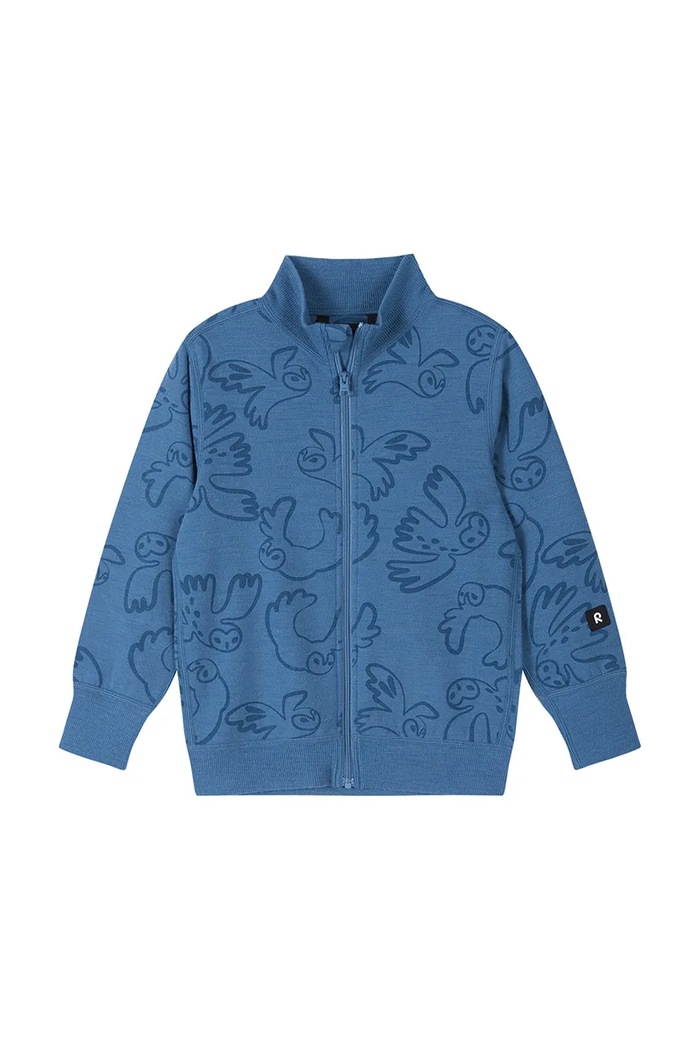 Reima Sweter rozpinany dziecięcy z wełną merino Mahin niebieski 5200038B.9BY2
