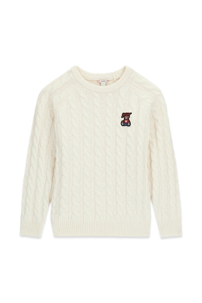 Guess Sweter dziecięcy z dodatkiem wełny biały H6BR02.Z1648.9BY2