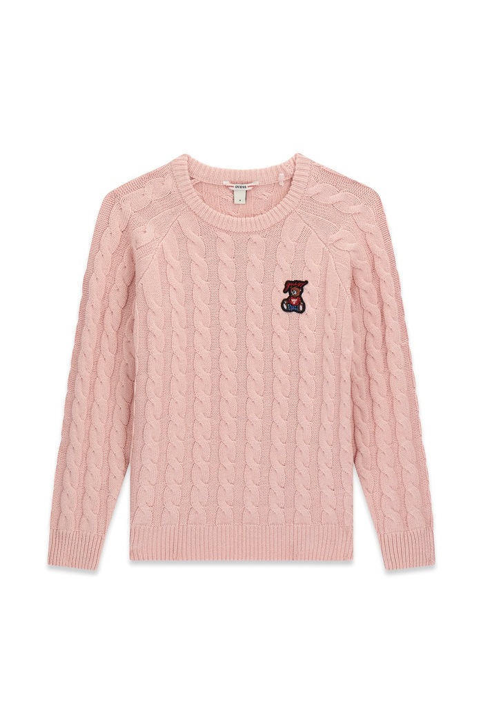 Guess Sweter dziecięcy z dodatkiem wełny różowy H6BR02.Z1648.9BY2