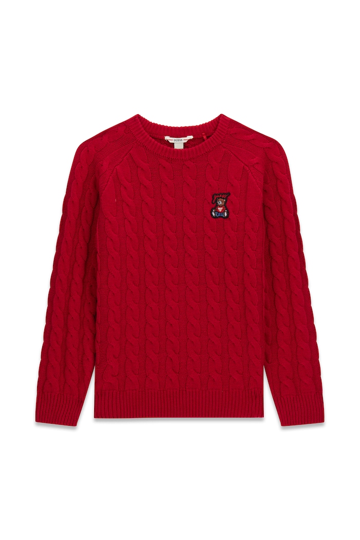 Guess Sweter dziecięcy z dodatkiem wełny czerwony H6BR02.Z1648.9BY2