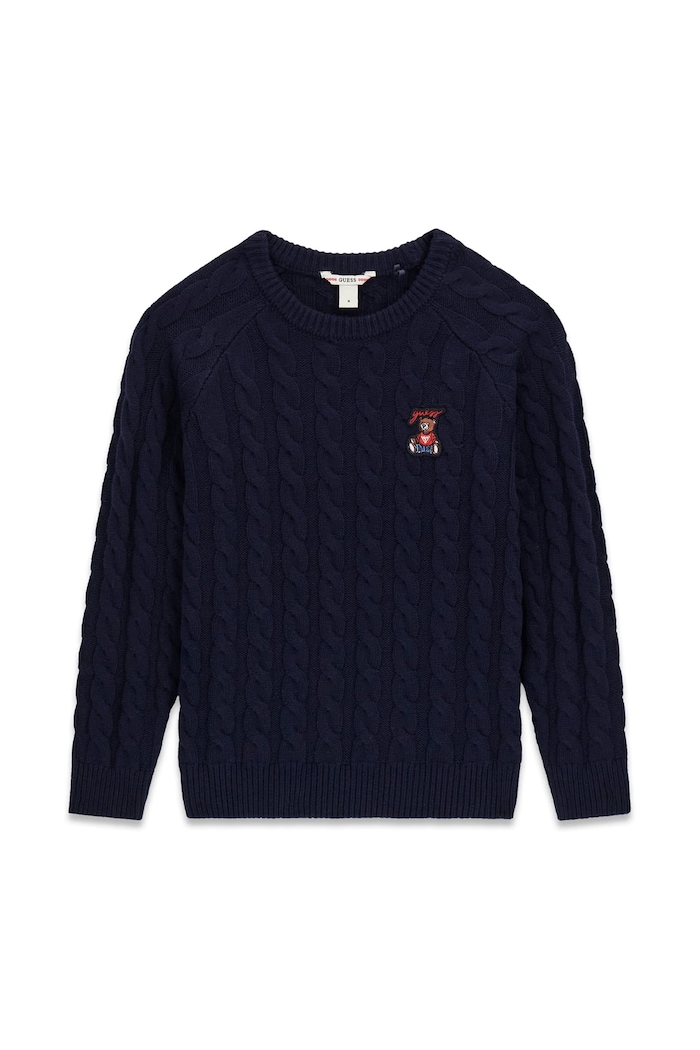 Guess Sweter dziecięcy z dodatkiem wełny granatowy H6BR02.Z1648.9BY2