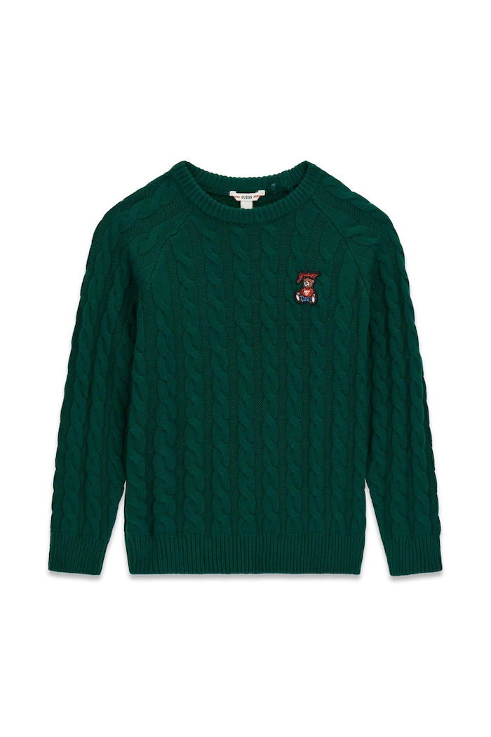 Guess Sweter dziecięcy z dodatkiem wełny zielony H6BR02.Z1648.9BY2