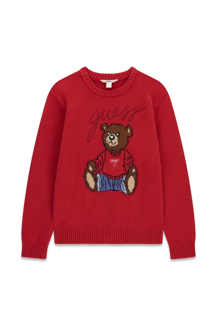 Guess Sweter dziecięcy z wiskozą czerwony H6BR01.Z1336.9BY2