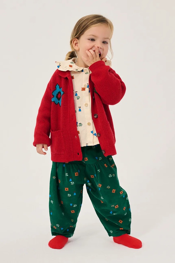 Bobo Choses Kardigán detský s prímesou vlny Blossom 226AB109
