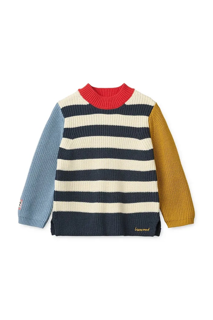 Liewood Maglione per bambini in cotone Levi Cotton Knit Jumper LW21427.9BY2 multicolore AW26