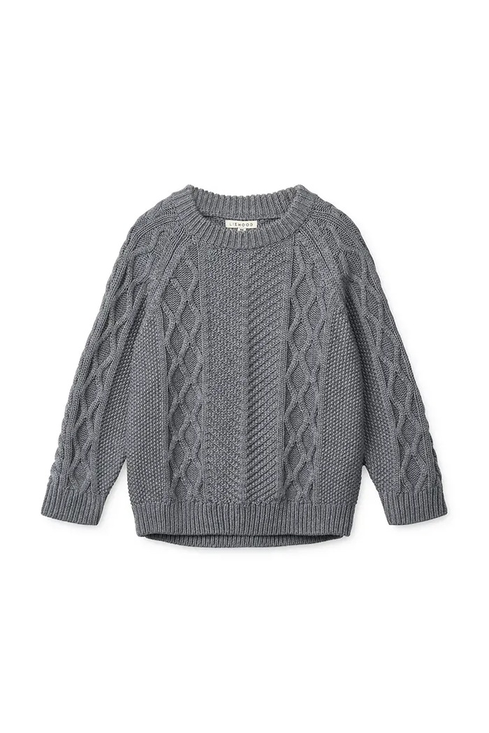 Liewood Maglione per bambini in cotone Ari Cotton Knit Jumper grigio LW21426.9BY2