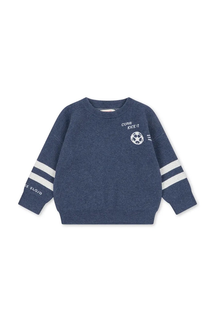 Konges Sløjd Sweter dziecięcy z dodatkiem wełny LAPIS BLOUSE WOOL granatowy KS106093.9BY2