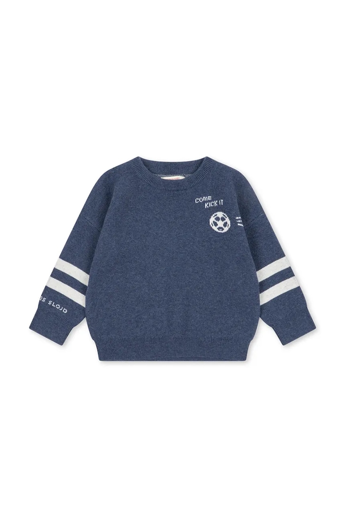 Konges Sløjd Sweter dziecięcy z dodatkiem wełny LAPIS BLOUSE WOOL granatowy KS106093.9BY2