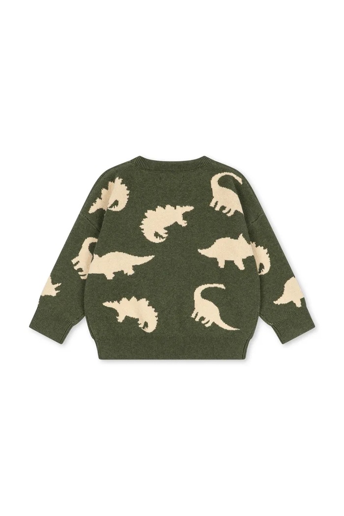 Konges Sløjd Sweter dziecięcy z dodatkiem wełny LAPIS BLOUSE WOOL KS106093.9BY2 zielony AW26