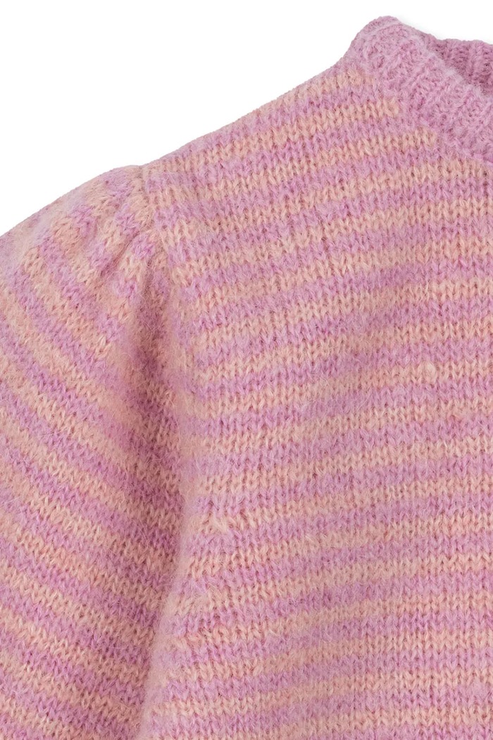Konges Sløjd Sweter dziecięcy z wełną BERLE PUFF SWEATER różowy KS105912.9BY2