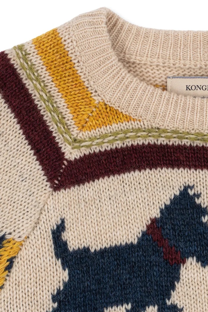 Sveter detský s vlnou BELOU KNIT SWEATER Konges Sløjd KS105908.9BY2 béžová