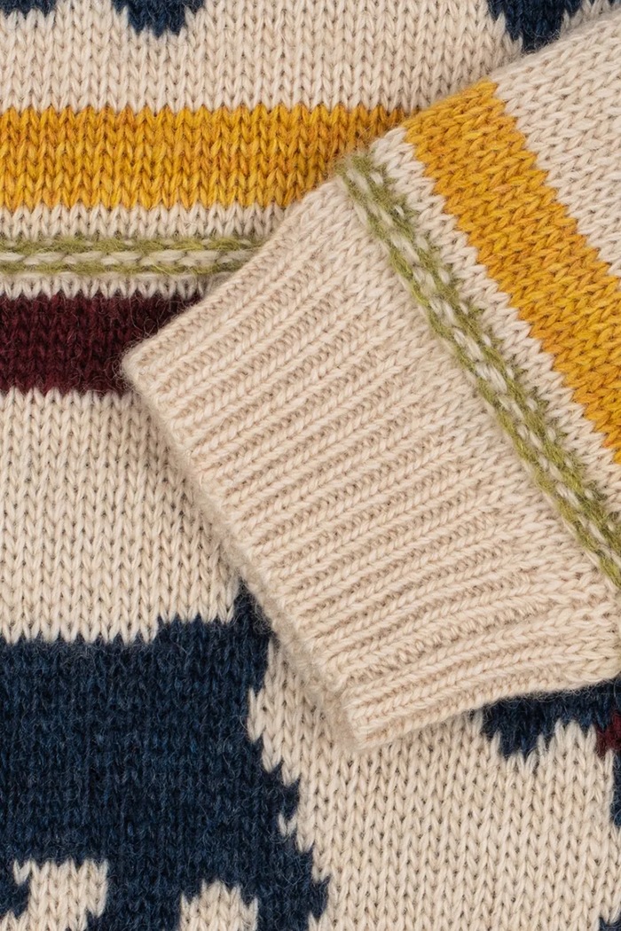 Sveter detský s vlnou BELOU KNIT SWEATER Konges Sløjd béžová KS105908.9BY2