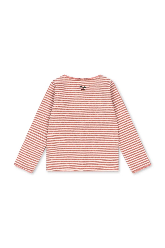 Konges Sløjd Kardigan dziecięcy z bawełną ROLI STRIPE CARDIGAN OCS KS107377.9BY2 różowy AW26