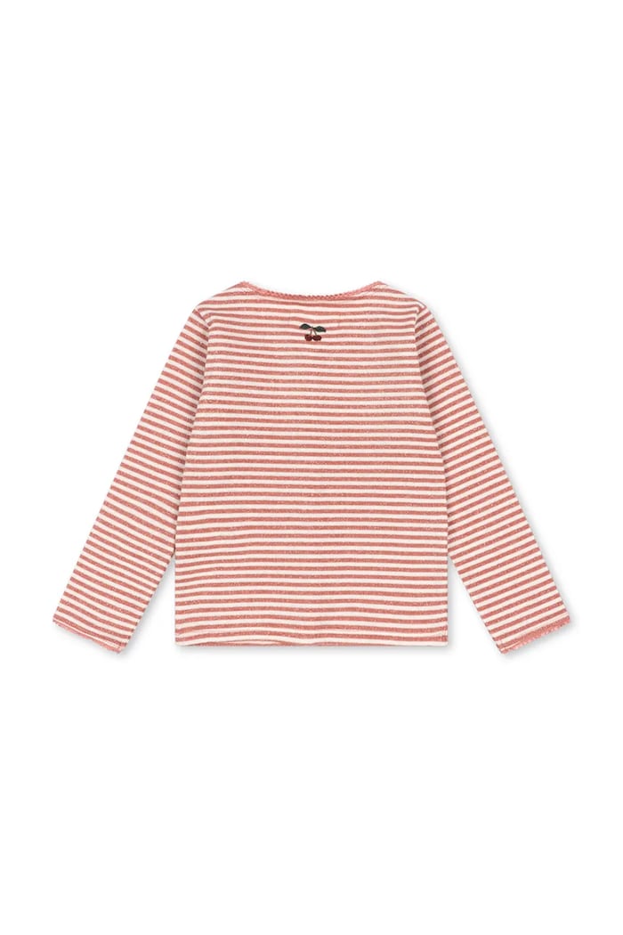 Konges Sløjd Kardigan dziecięcy z bawełną ROLI STRIPE CARDIGAN OCS KS107377.9BY2 różowy AW26