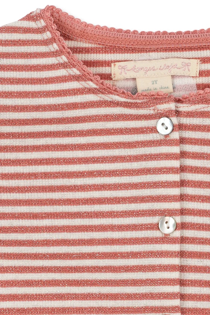 Kardigan dziecięcy z bawełną ROLI STRIPE CARDIGAN OCS Konges Sløjd KS107377.9BY2 różowy