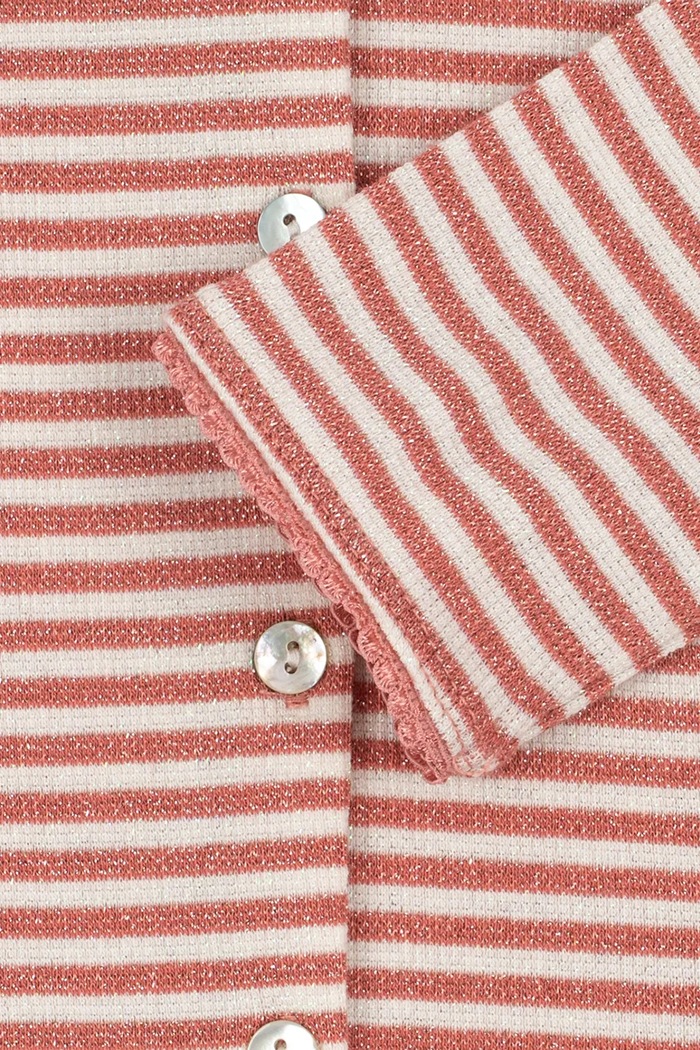 Kardigan dziecięcy z bawełną ROLI STRIPE CARDIGAN OCS Konges Sløjd różowy KS107377.9BY2
