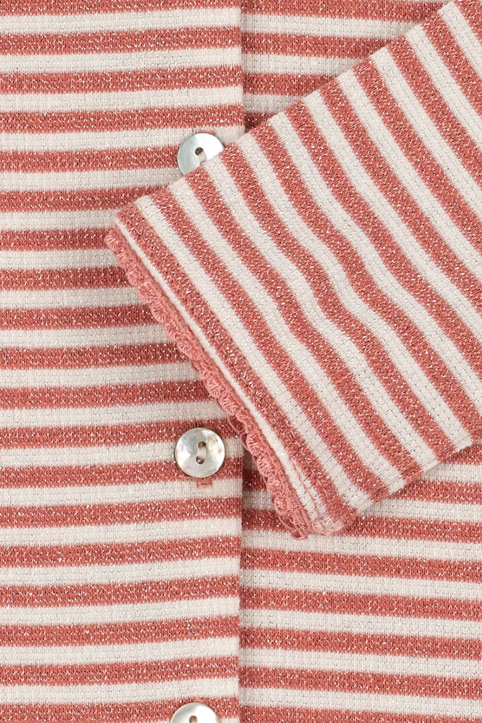Kardigan dziecięcy z bawełną ROLI STRIPE CARDIGAN OCS Konges Sløjd różowy KS107377.9BY2