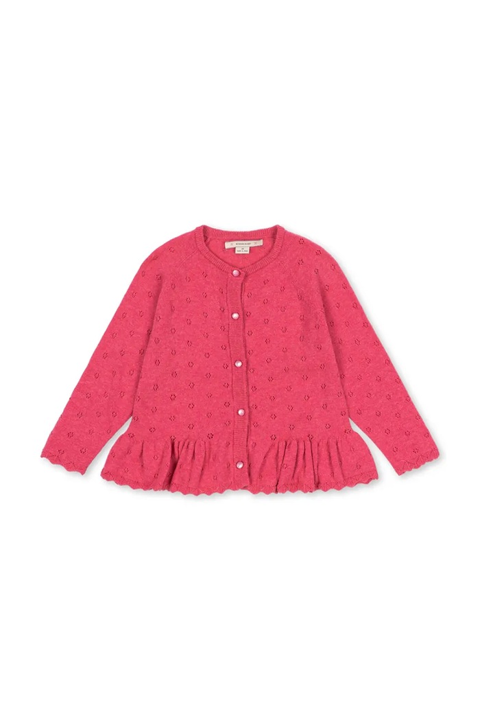 Konges Sløjd Kardigan dziecięcy z bawełną POSIE CARDIGAN KS106205.9BY2 różowy AW26