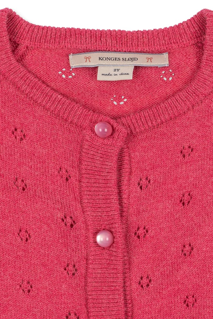 Kardigan dziecięcy z bawełną POSIE CARDIGAN Konges Sløjd KS106205.9BY2 różowy