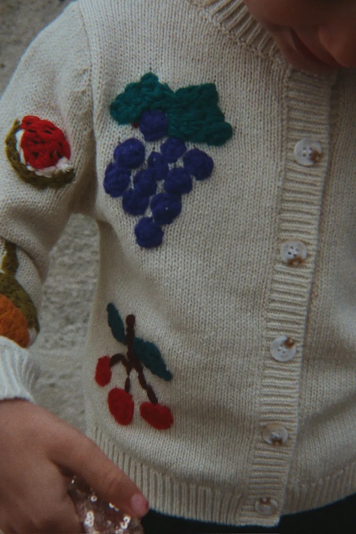 Konges Sløjd Kardigan za djecu s vunom FRUITY CARDIGAN KS106029.9BY2
