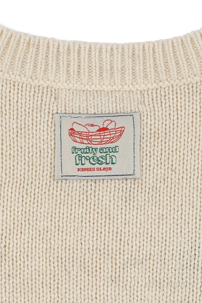 Kardigan za djecu s vunom FRUITY CARDIGAN Konges Sløjd KS106029.9BY2 bež