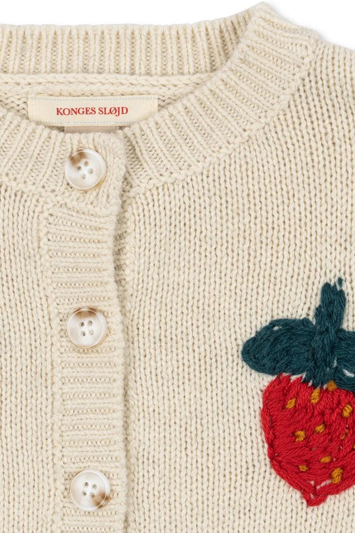 Kardigan za djecu s vunom FRUITY CARDIGAN Konges Sløjd bež KS106029.9BY2
