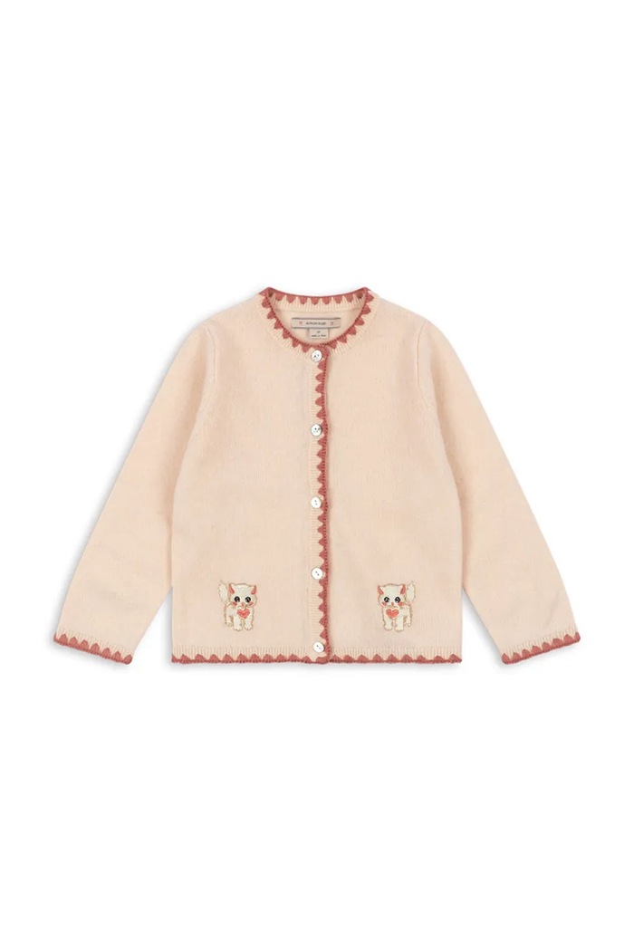 Konges Sløjd Kardigan dziecięcy wełniany COLLETTE CARDIGAN KS105955.9BY2 różowy AW26