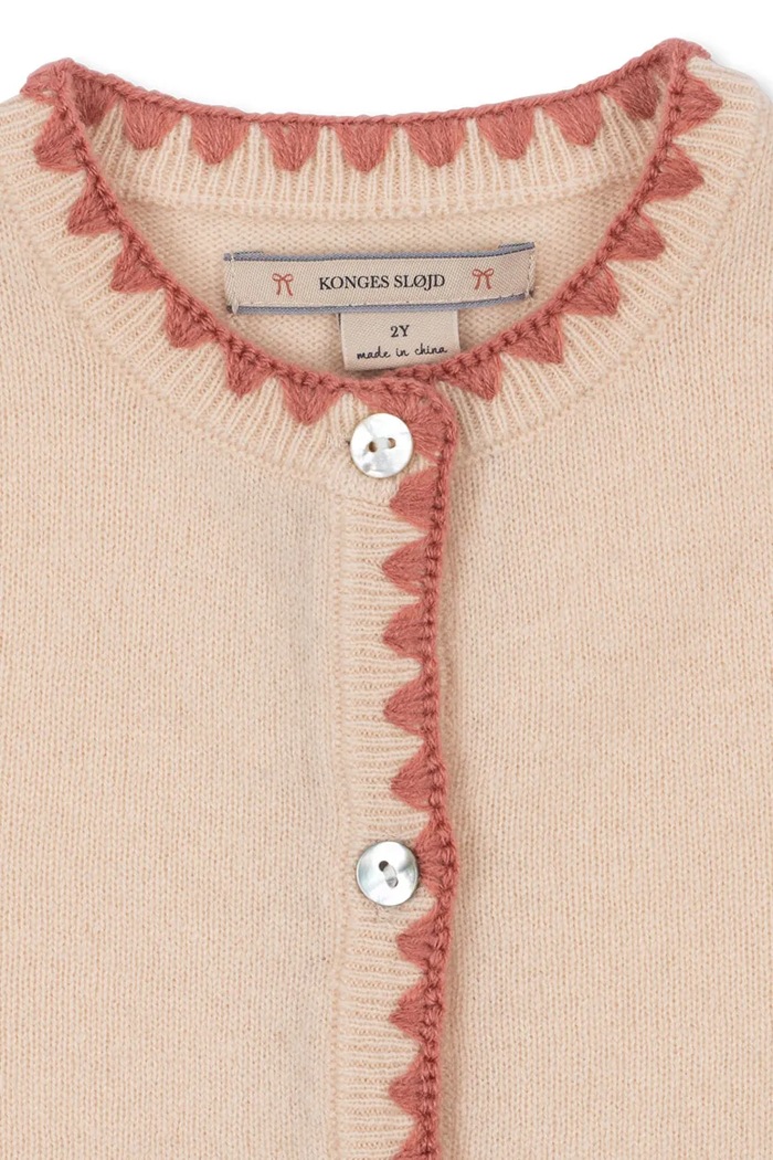 Kardigan dziecięcy wełniany COLLETTE CARDIGAN Konges Sløjd KS105955.9BY2 różowy