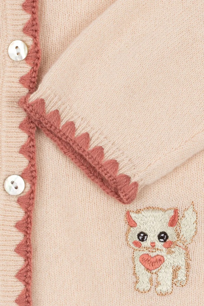 Kardigan dziecięcy wełniany COLLETTE CARDIGAN Konges Sløjd różowy KS105955.9BY2