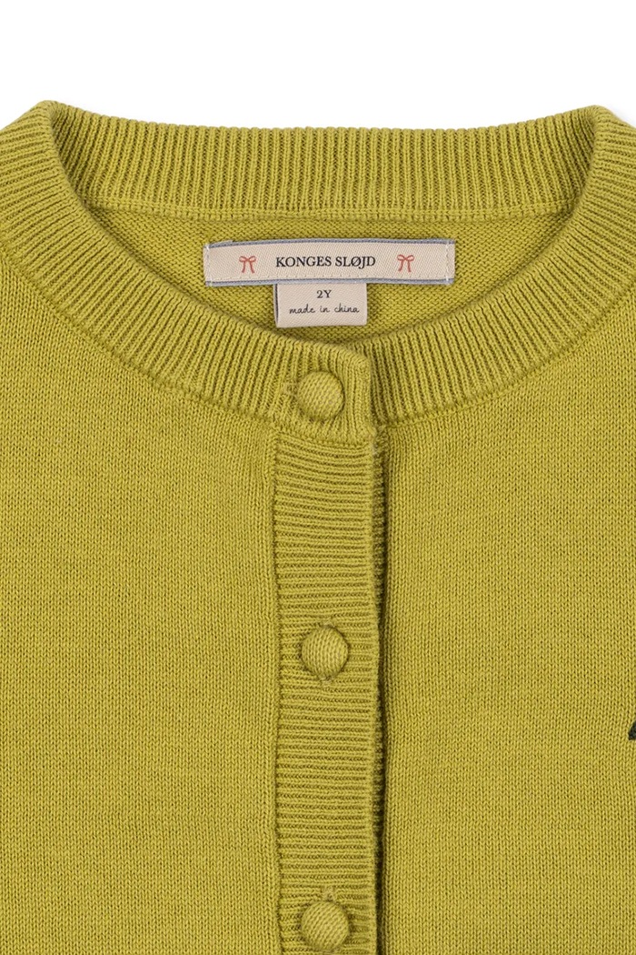 Kardigan dziecięcy bawełniany CATHY CARDIGAN Konges Sløjd KS105937.9BY2 zielony