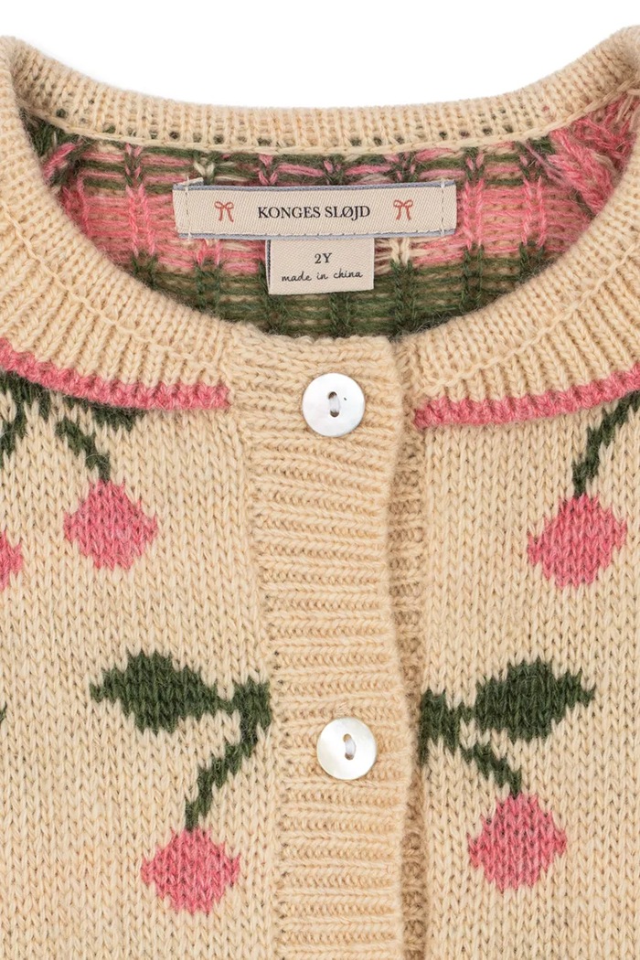 Dječaci Konges Sløjd Pulover za djecu od vune BELOU COLLAR CARDIGAN KS105907.9BY2 bež