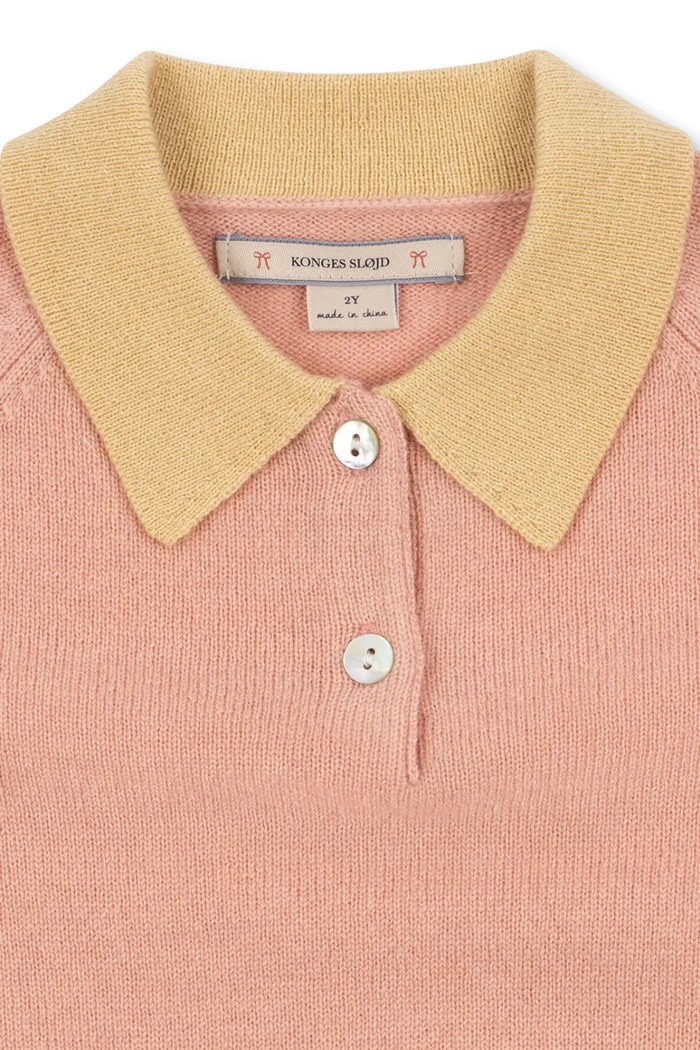 Pulover za djecu od vune BASI POLO Konges Sløjd KS105886.9BY2 roza
